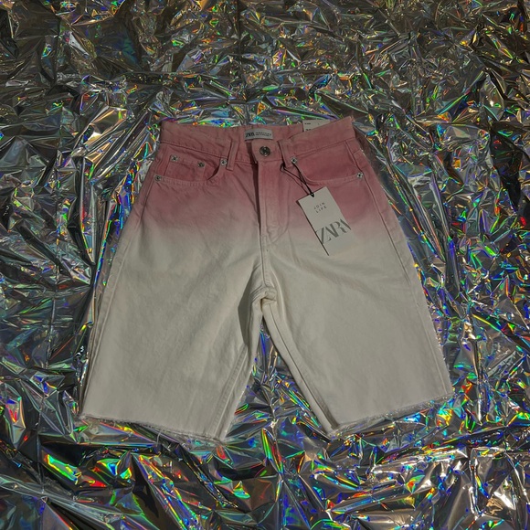 Zara pink and white ombré Bermuda shorts - Picture 6 of 10